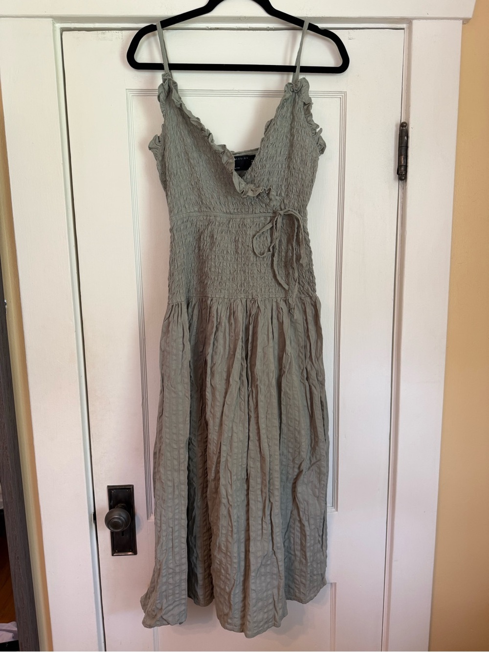 ASOS design Sage Smocked Midi Dress